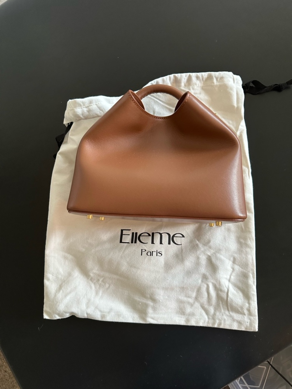 Elleme Paris Brown Leather Top-Handle Bag
